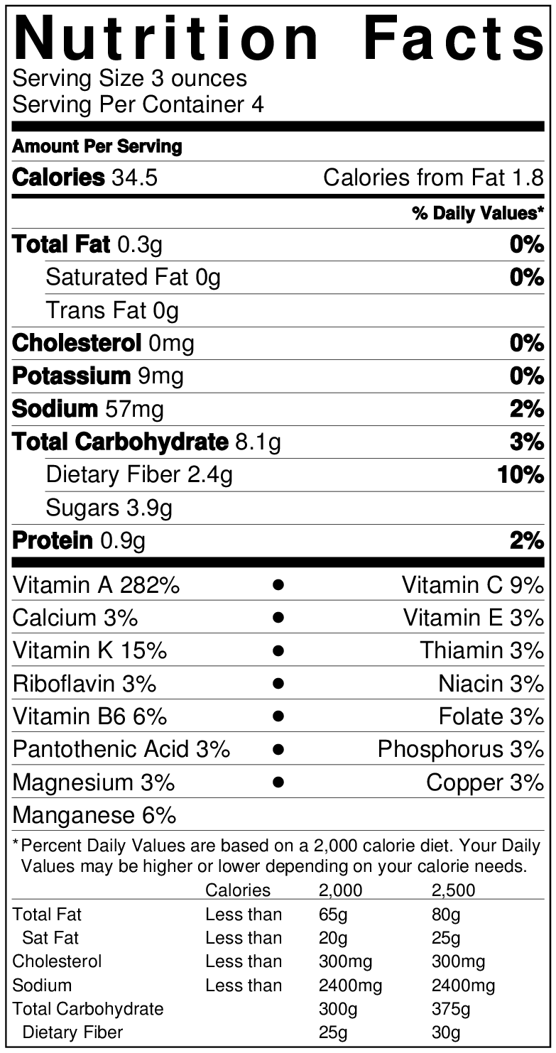 carrots nutrition facts